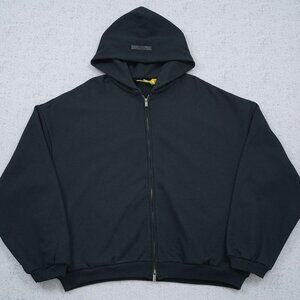 Fear of God State Black Hooded Zip Up Sweatshirt